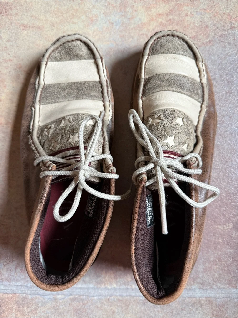Twisted X Brown and Cream Moc Toe Lace-Up Men's Shoes